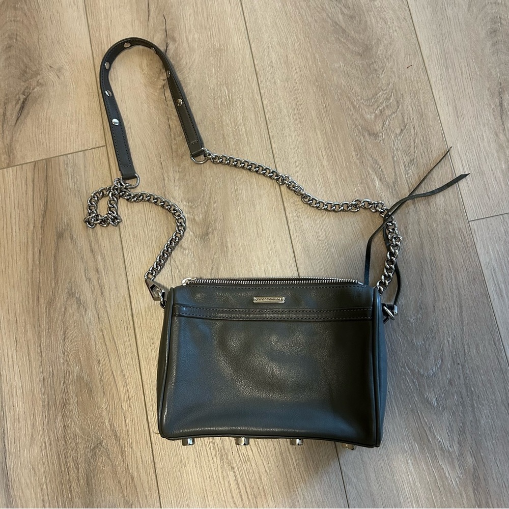 Rebecca Minkoff Grey Leather Crossbody Bag EUC - Picture 6 of 11